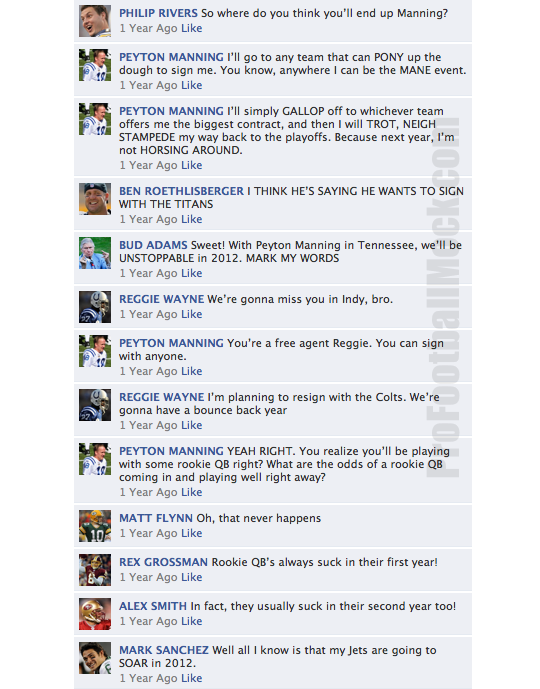 NFL QB's on Facebook