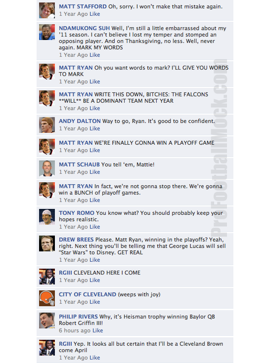 NFL QB's on Facebook