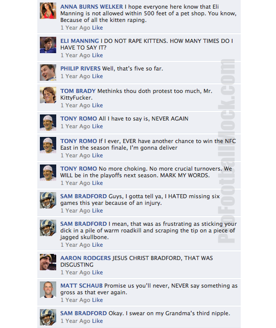 NFL QB's on Facebook