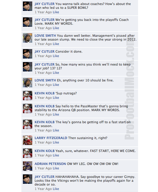 NFL QB's on Facebook