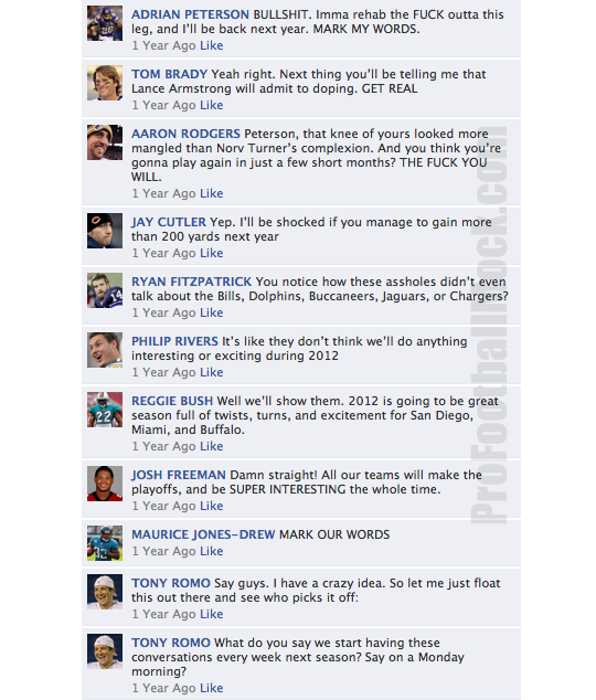 NFL QB's on Facebook