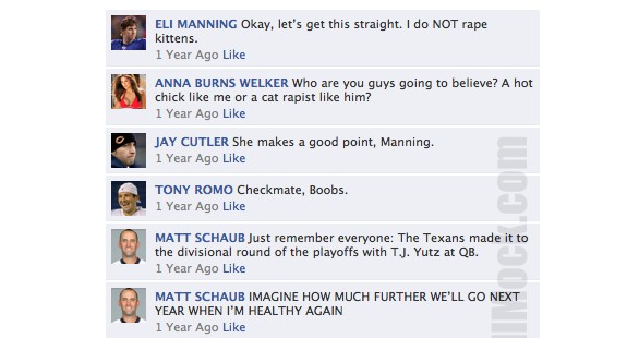 NFL QB’s on Facebook Flash Back To a Year Ago