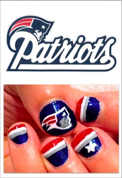 Patriots NFL Nail Art