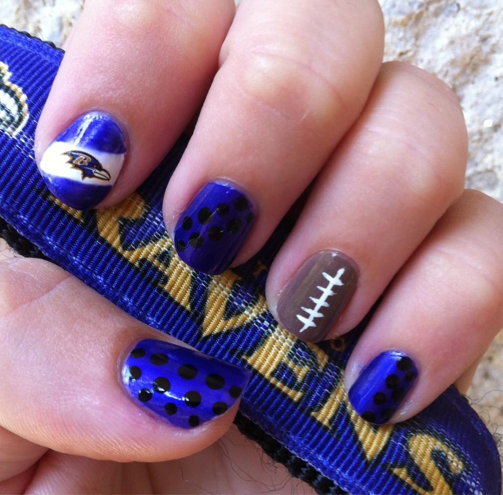 Ravens NFL Nail Art