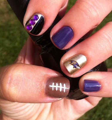 Ravens NFL Nail Art