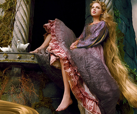 Taylor Swift Poses as Rapunzel for Disney Parks