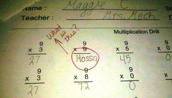 3rd Grade Girl Shows her Blackhawks Dedication on Math Test