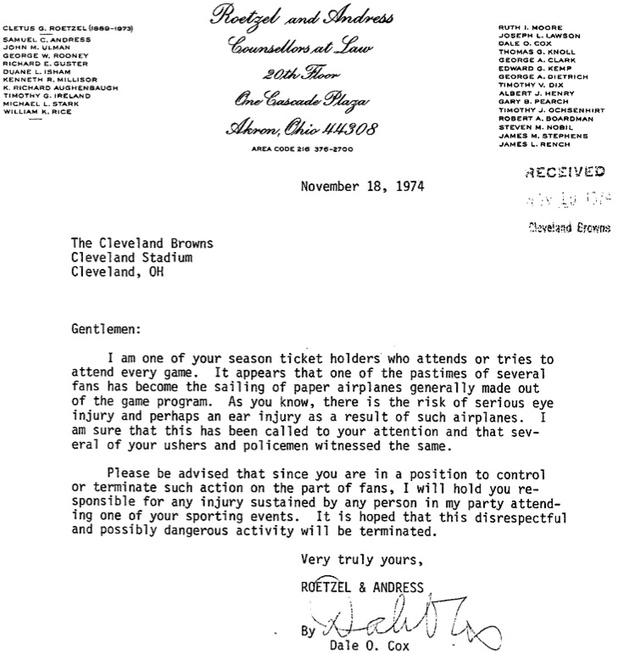 This Letter Proves NFL Teams Used to Have Balls