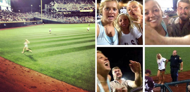 girls run onto feild CWS