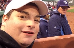 Joe Maddon gives Redsox fan the shifty-eye during selfie