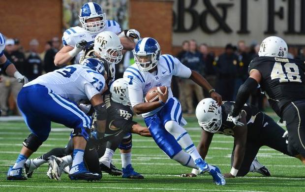 Duke QB Anthony Boone running against Wake Forest