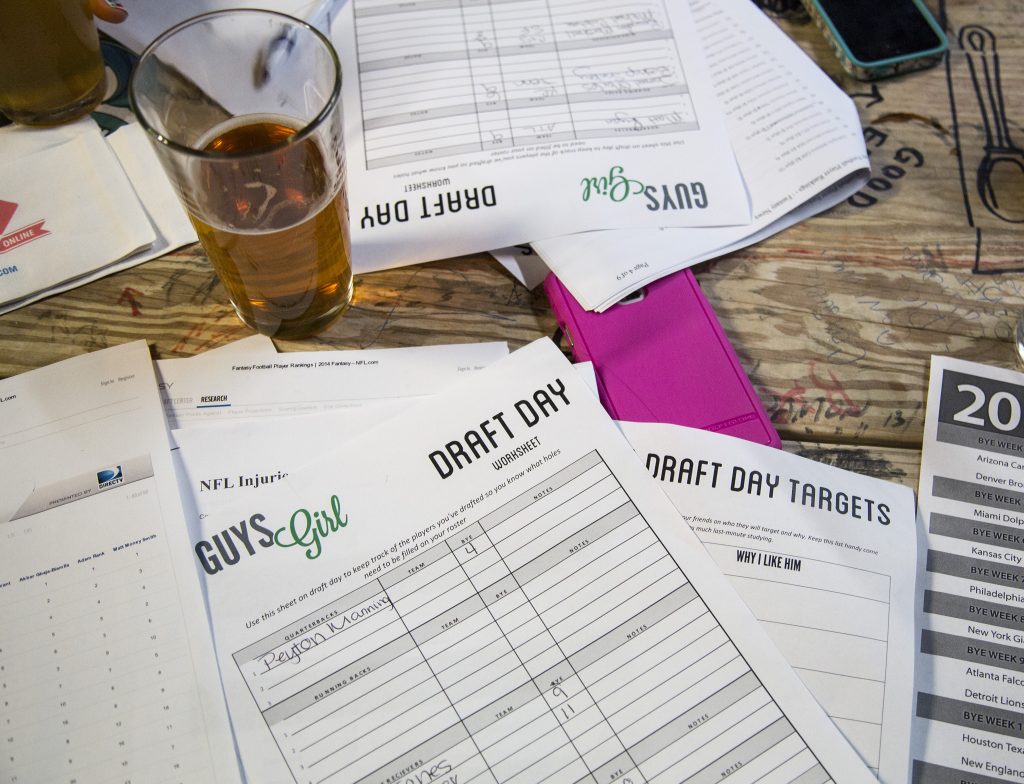 Fantasy Football Draft Day Sheet Template 