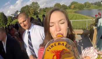 Wedding Guests Attach GoPro Camera To A Liquor Bottle