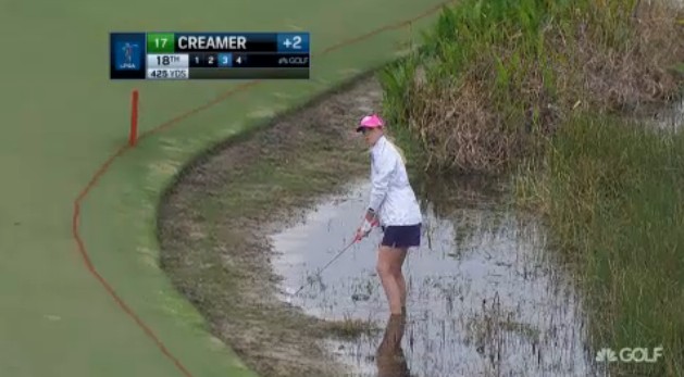 Paula Creamer Loses Her Shoes, Hits Shot From the Water