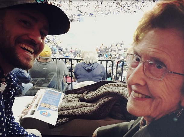 Justin Timberlake treats his Granny to a basketball game