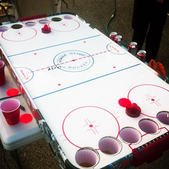 alcohockey beer pong