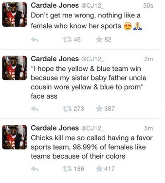 cardale jones female sports fans twitter