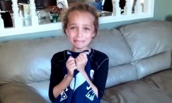 Watch as this little girl is surprised with tickets to a Patriots game