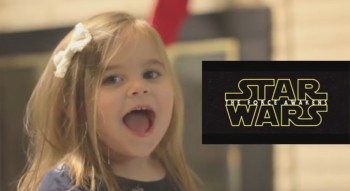 Watch this little girl react adorably to seeing Star Wars