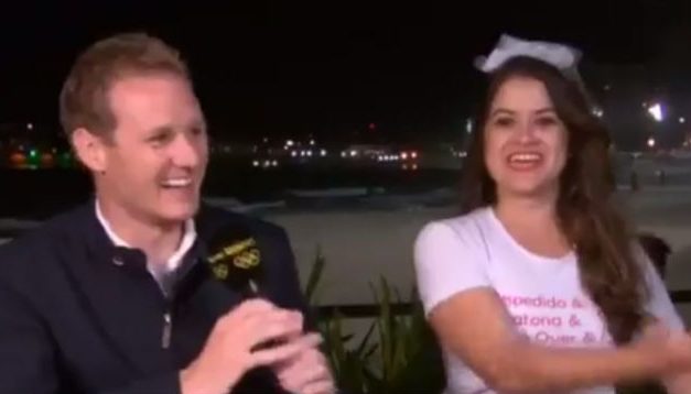 This bachelorette party interrupted a live Olympics Broadcast in Rio